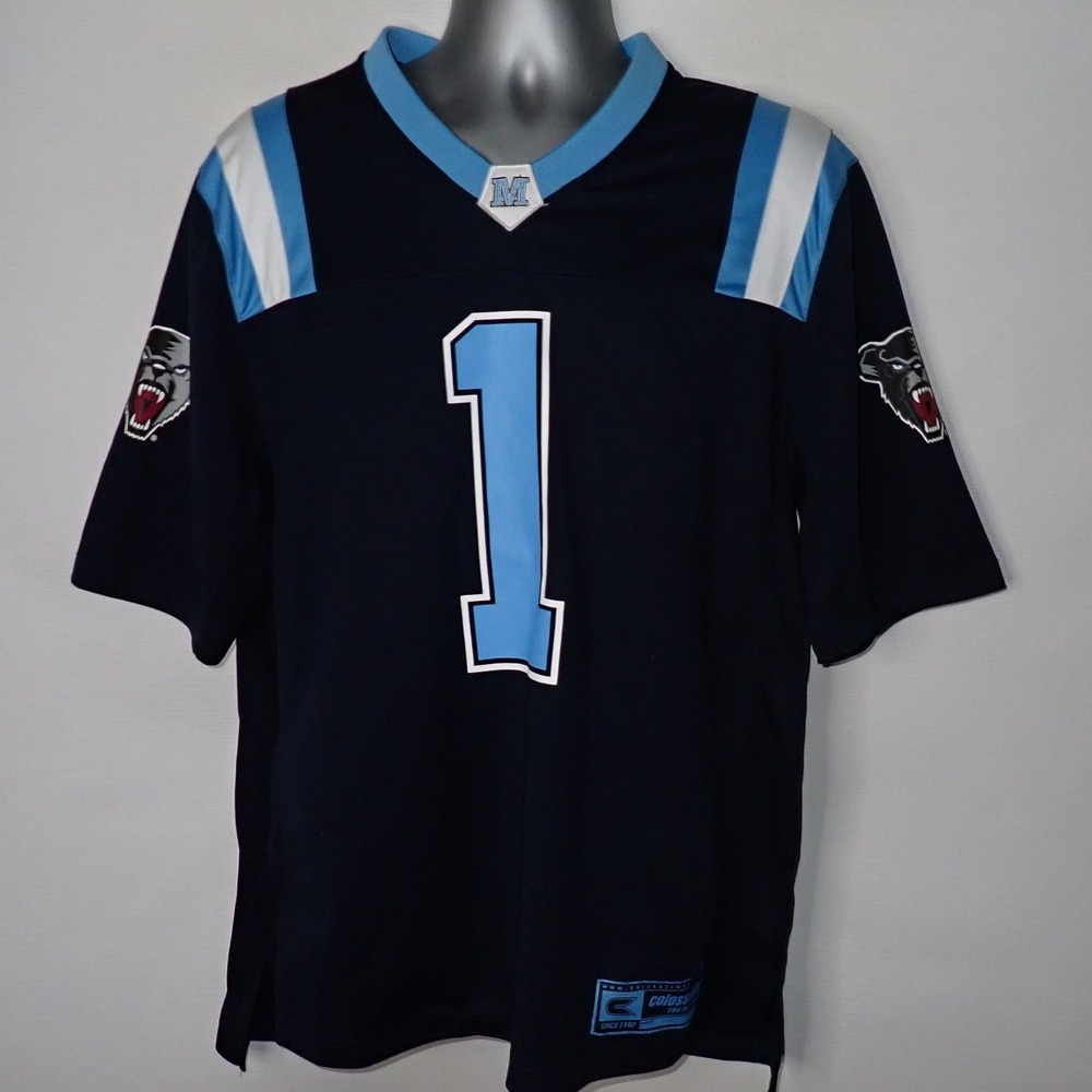 Colosseum Men's Maine Black Bears Football Jersey Navy Blue Size M